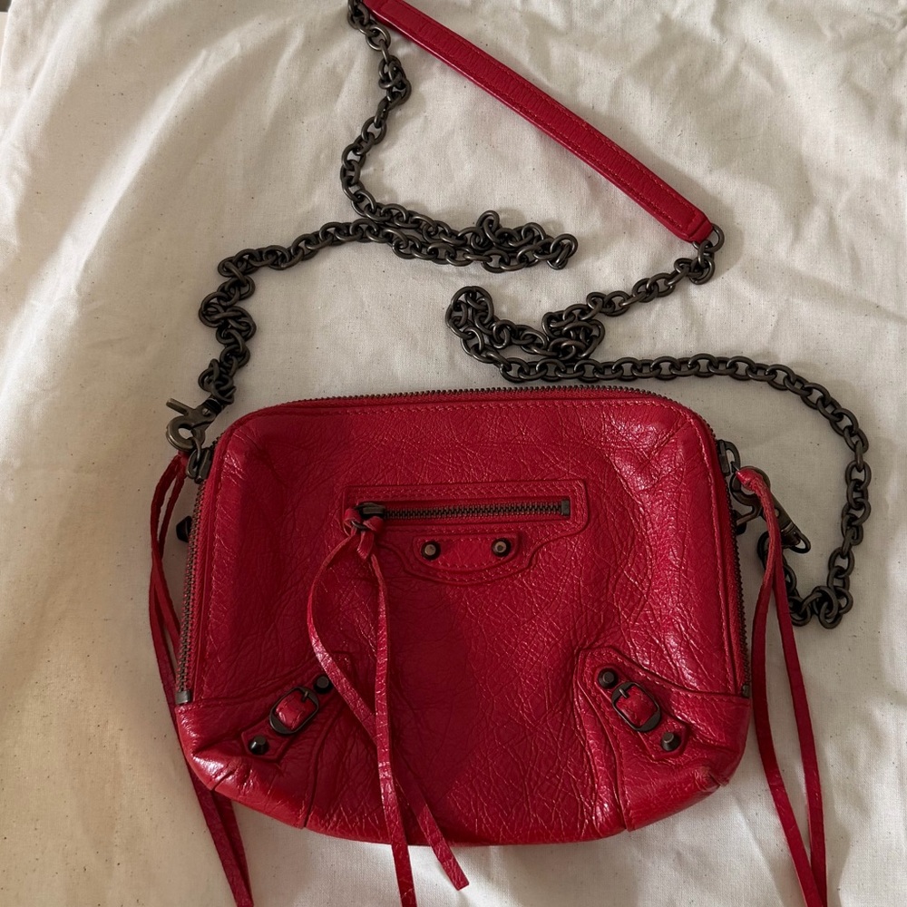 Red Leather Crossbody Bag